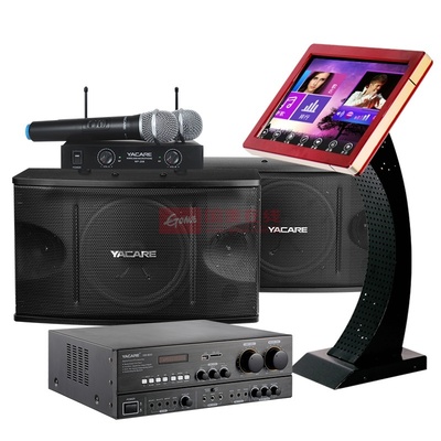 【雅橋Y1影院】雅橋(YACARE)Y1家庭ktv點歌音響套裝 KTV 點歌機(jī) 家庭KTV功放音響套裝(紅色 落地款)圖片展示-國美在線雅樂購影音旗艦店